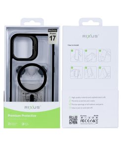 Rixus Classic 03 Case With MagSafe Compatible For Apple iPhone 17 Black