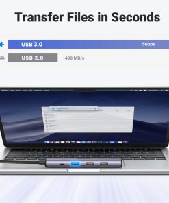 UGREEN 5-portni Revodok 105 USB-C HUB, 3xUSB-A, 1xUSB-C 100W PD, 1xHDMI 4K 30Hz, sivi