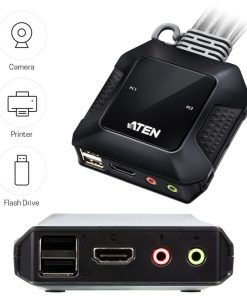 ATEN 2-port USB 4K HDMI KVM Switch sa kablovima (CS22H)