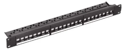 NaviaTec Cat6 Unshielded 24-Port Patch Panel, 1U with keystones