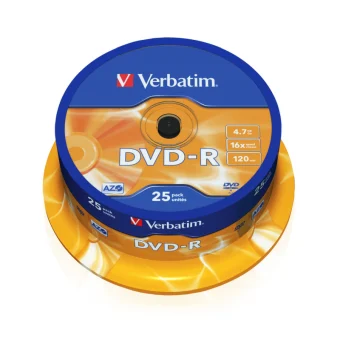 DVD-R Verbatim 4.7GB 16× Matt Silver 25 pack spindle