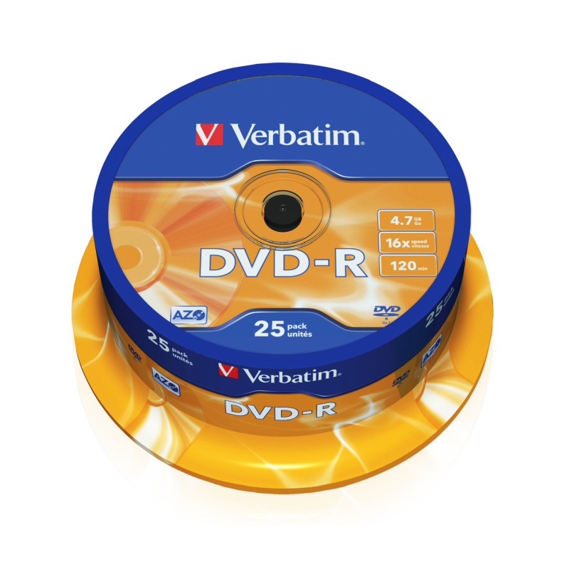 DVD-R Verbatim 4.7GB 16× Matt Silver 25 pack spindle