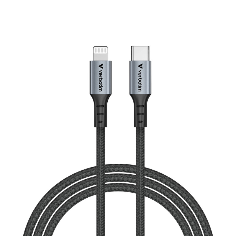 Verbatim Sync & Charge kabel USB-C na Lightning, M/M, 60W PD3.0, crni,1.2m