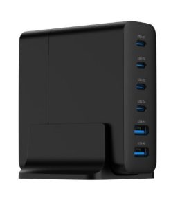 Gembird 6-port 75W GaN USB fast charger, black