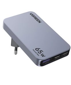 UGREEN Nexode Pro Ultra-Slim zidni punjač 65W, 2x USB-C, USB-A, GaNInfinity, sivi