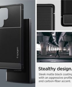 Spigen Rugged Armor, zaštitna maska za telefon, mat crna - Samsung Galaxy S22 Ultra (ACS03914)