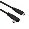 Roline USB3.2 Gen 2x2 kabel TIP C-C M/M, 1×90°. Emark, 100W, 1.0m, crni