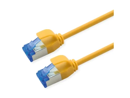 Roline S/FTP (PiMF) Data Center mrežni kabel, Cat.6A (Class EA), slim, LSOH, tangle free, 0.5m, žuti