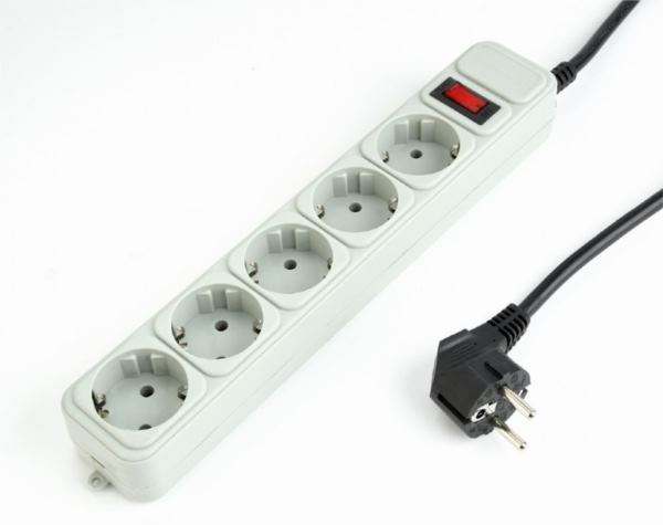 Gembird Surge protector, 5 sockets, 4,5m, white
