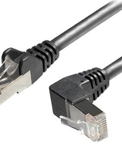 Transmedia Cat6A SFTP Patch Cable, RJ45 plug angled up, 1m