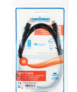 Manhattan kabel USB 2.0 Type-C, 3A, 60W, 2m, crni