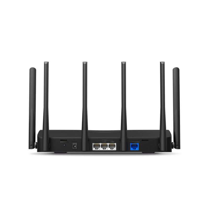 Mercusys BE9300 bežični usmjerivač (Tri-Band Wi-Fi 7 Router) 574Mbps/2880Mbps/5760Mbps (2.4GHz/5GHz/6GHz), 802.11be/ax/ac/a/b/g/n, 3×G-LAN, 1×G-WAN, 6x fiksne omni-direkcione antene