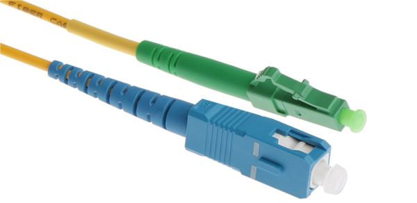 NFO Patch cord, LC APC-SC UPC, Singlemode 9 125, G.657A2, Simplex, 1m