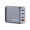 Verbatim GNC-100 GaN zidni punjač 100W, 2×USB-C PD 100W / 1×USB-C PD 65W / 1×USB-A QC3.0