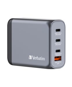 Verbatim GNC-100 GaN zidni punjač 100W, 2×USB-C PD 100W / 1×USB-C PD 65W / 1×USB-A QC3.0