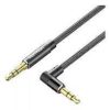 Vention Cotton Braided 3.5mm Male to Male Right Angle Audio Cable 1m, Black