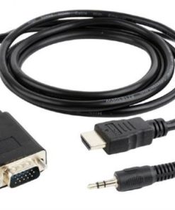 Gembird HDMI to VGA and audio adapter cable, single port, black 1,8m
