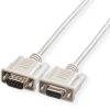Roline serijski kabel DB9 M/F, 1.8m, sivi