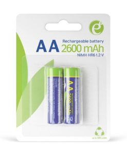 Gembird Ni-MH rechargeable AA batteries, 2600mAh, 2pcs blister pack