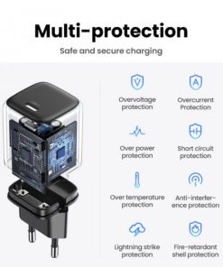 UGREEN Nexode Mini GaN II Tech zidni punjač 20W, USB-C, PD3.0/QC4+, crni