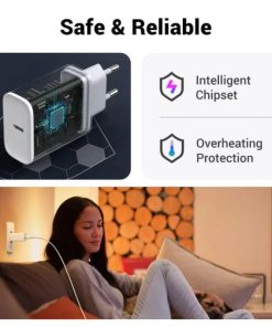 UGREEN zidni punjač 20W, USB-C, PD3.0/QC4.0+, bijeli
