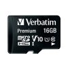 Verbatim memorijska kartica Premium Micro SDHC 16GB Class 10 + adapter