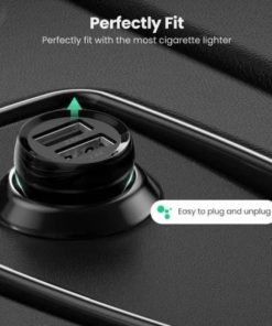 UGREEN auto punjač 24W, 2×USB-A, crni