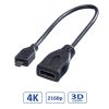 Roline HDMI kabel sa mrežom, TIP A (F) - TIP D (M) (micro), 0.15m