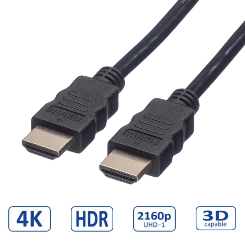 Roline VALUE UltraHD HDMI kabel sa mrežom, M/M, crni, 5.0m