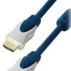 Transmedia HDMI cable metal plugs gold contacts, 7,0 m, blue