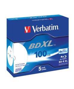 Blu-Ray Verbatim BD-R DL XL 4× 100GB Wide Inkjet Printable/No ID 5 pack JC