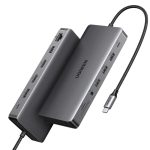 UGREEN Revodock Pro 313 13-u-1 USB-C HUB, 1×DP/4K60, 2×HDMI/4K60, 1×USB-C (PD 100W), 1×USB-C, 4×USB-A, RJ45, 3.5mm, čitač kartica SD/TF