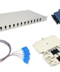 NFO Patch Panel 1U 19" Closed - Singlemode 12x SC UPC Duplex Adapter Pigtail kazeta SET