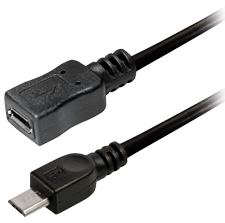 Transmedia USB 5pin micro B plug to USB 5pin micro B jack 1,2 m