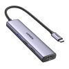 UGREEN 5-portni Revodok 105 USB-C HUB, 3xUSB-A, 1xUSB-C 100W PD, 1xHDMI 4K 30Hz, sivi