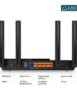 TP-Link AX3000 Archer AX55 Pro bežični usmjerivač (Dual-Band Router Wi-Fi 6) Multi-Gigabit 574 Mbps/2402 Mbps (2.4 GHz/5 GHz) 802.11ax/a/b/g/n/ac, 2× WAN/LAN, 3× Gigabit LAN, USB 3.0, 4×fiksne antene