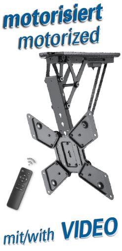 Transmedia Motorized Folding Suspension Bracket for LCD Monitor 23"-55" Black