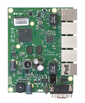 Mikrotik RouterBOARD 450Gx4, 716MHz Atheros CPU, 1 GB RAM, 5×GLAN ports, PoE OUT on port #5, RouterOS L5