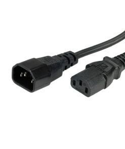 Roline VALUE naponski kabel PC-Monitor, IEC320 C14-C13 10A, M/F, 1.0m, crni