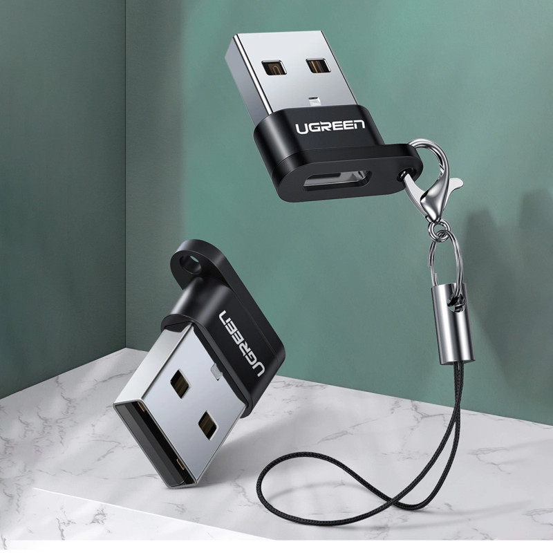 UGREEN adapter USB-C 3.1 (Ž) na USB-A 2.0 (M), crni