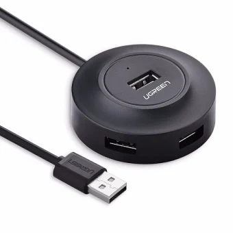 UGREEN 4-portni USB-A HUB 4×USB-A 2.0, crni, 1.0m