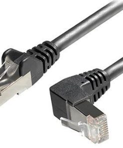 Transmedia Cat6A SFTP Patch Cable, RJ45 plug angled up, 5m