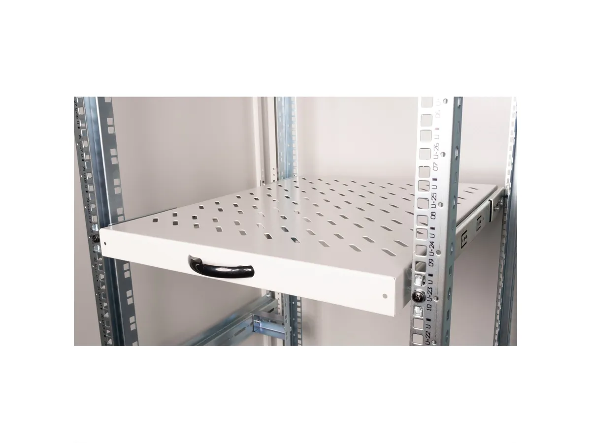 Roline 19" 1U izvlaćiva polica, D=550mm, nosivost 25kg, siva