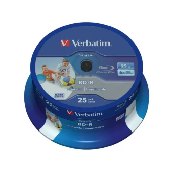 Blu-Ray Verbatim BD-R SL 6× 25GB Wide Inkjet Printable/No ID 25 pack spindle