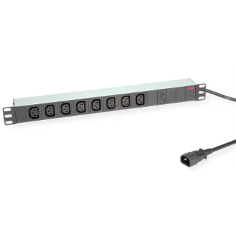 Roline strujna priključnica 19", 8×IEC3200 C13-C14 M (UPS) priključak kabla, 2.0m, aluminium