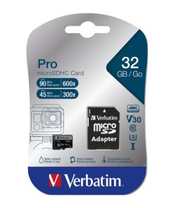 Verbatim memorijska kartica PRO Micro SDHC 32GB, U3, A2, V30, Class 10 Card + adapter