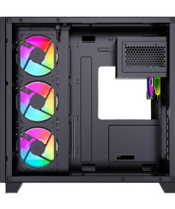 Bit Force CUBE ARGB-TGC-PWM4 Gaming Midi Tower ATX kućište bez napajanja, crno