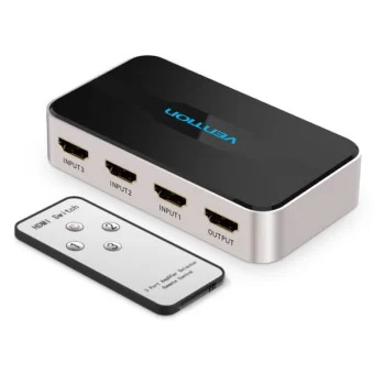 Vention HDMI Switch 3 In 1 Out Gray Metal Type