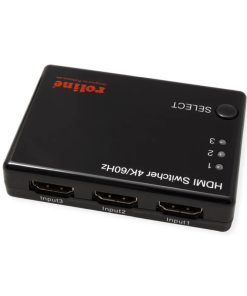 Roline HDMI trosmjerni preklopnik + daljinski upravljač, 4K (3 ulaza/1 izlaz)