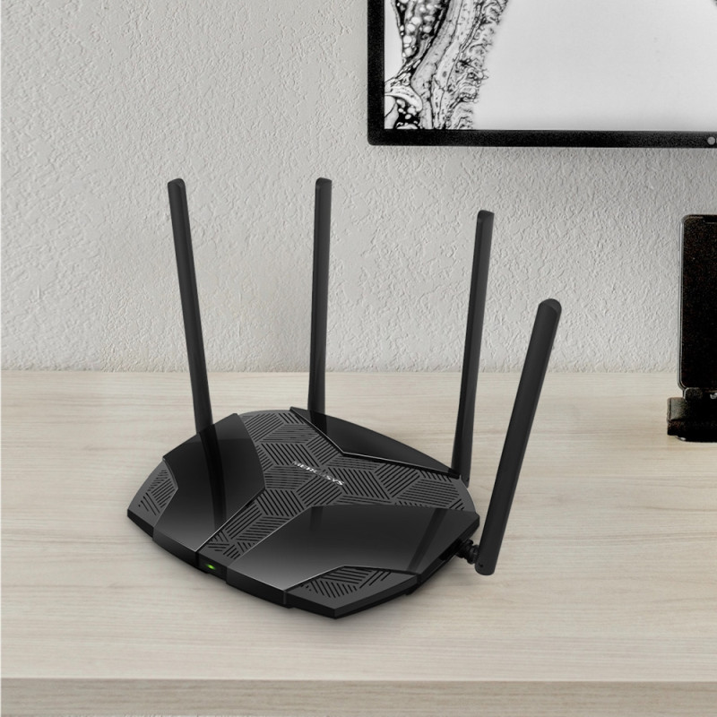 Mercusys MR70X AC1800X bežični usmjerivač (Dual-Band WiFi6 Router) 574Mbps/1201Mbps (2.4GHz/5GHz), 802.11ax/ac/a/b/g/n, 3×G-LAN, 1×G-WAN, MU-MIMO, 4×5 dBi fiksne omni-direkcione antene